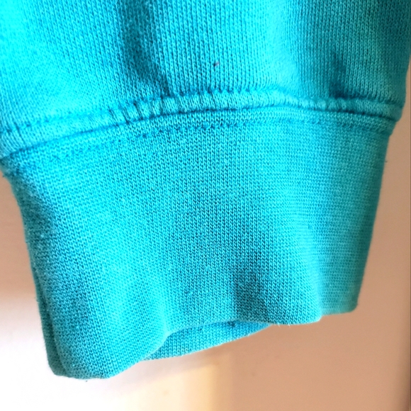 DC Zip Up Hoodie Turquoise Yellow Woman Size Medium EUC - Picture 7 of 12